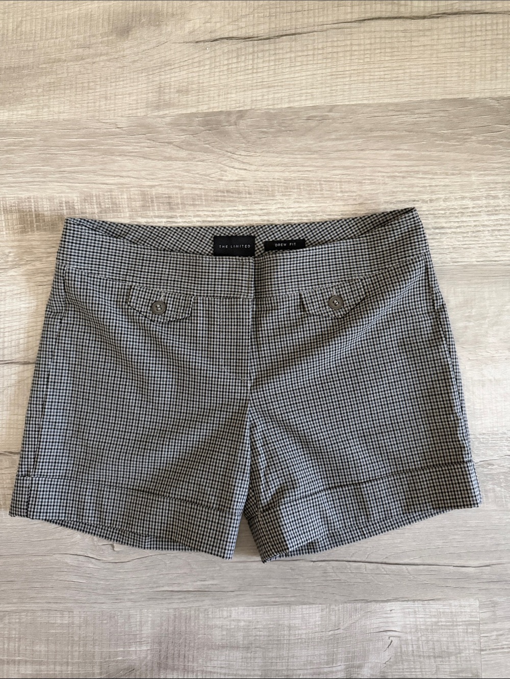 The Limited Black & White Checked Women's Shorts